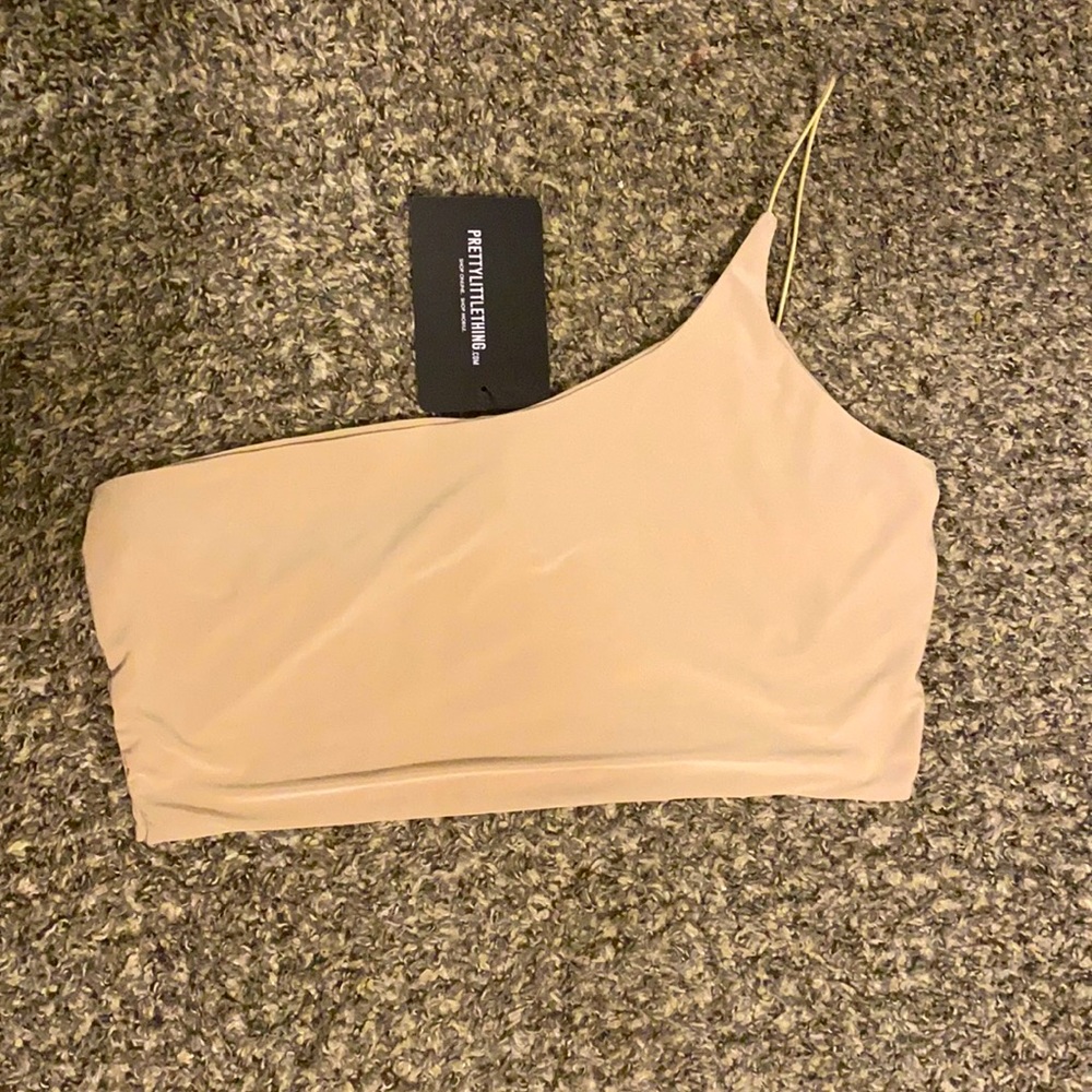 Nude PrettyLittleThing One Shoulder Top